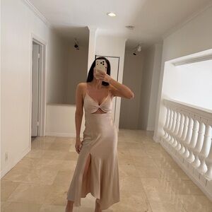 Alice + Olivia Cut out champagne cocktail dress